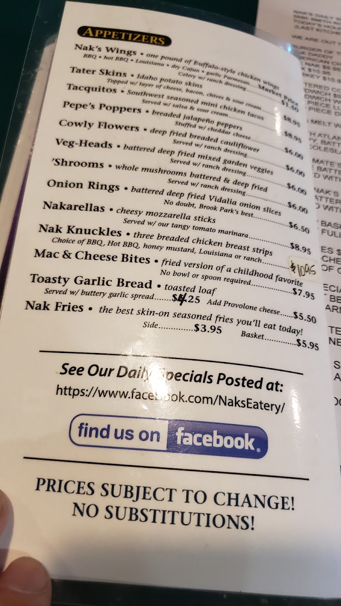 Menu Nak's Eatery & Drinkery-3