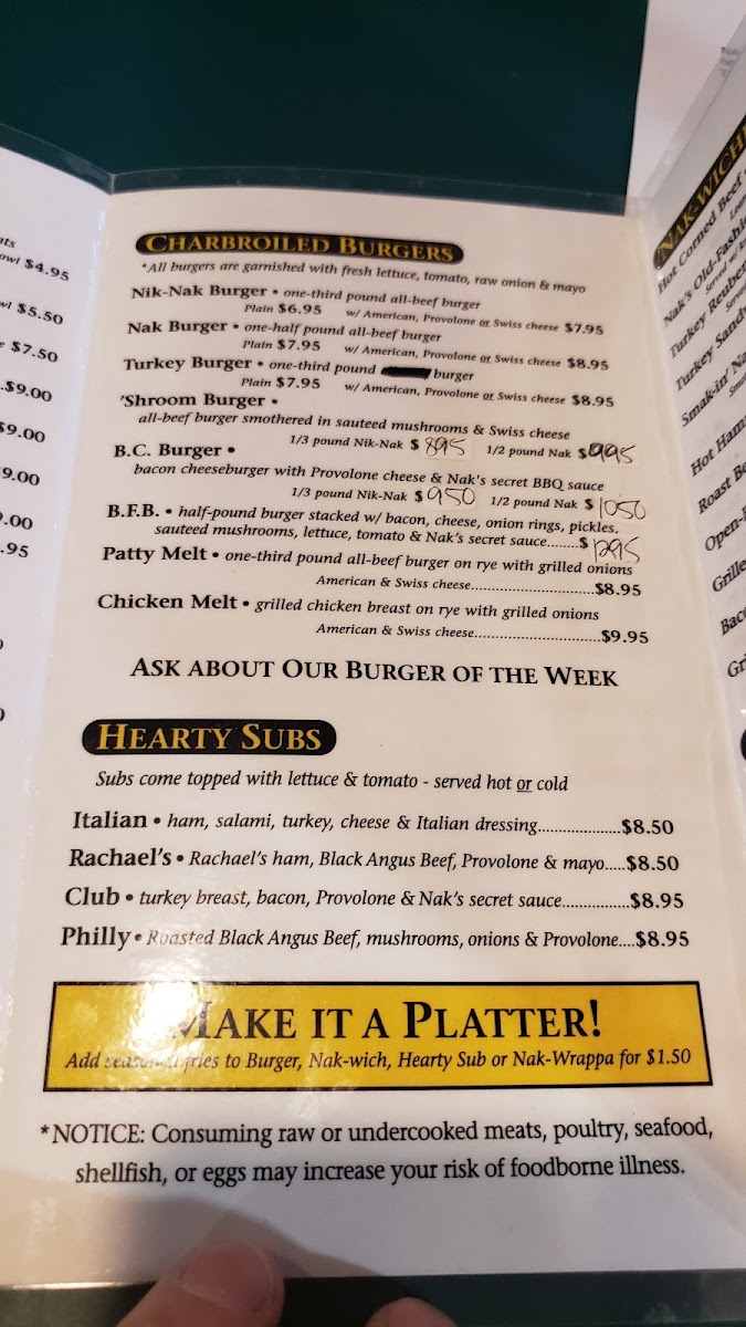 Menu Nak's Eatery & Drinkery-5